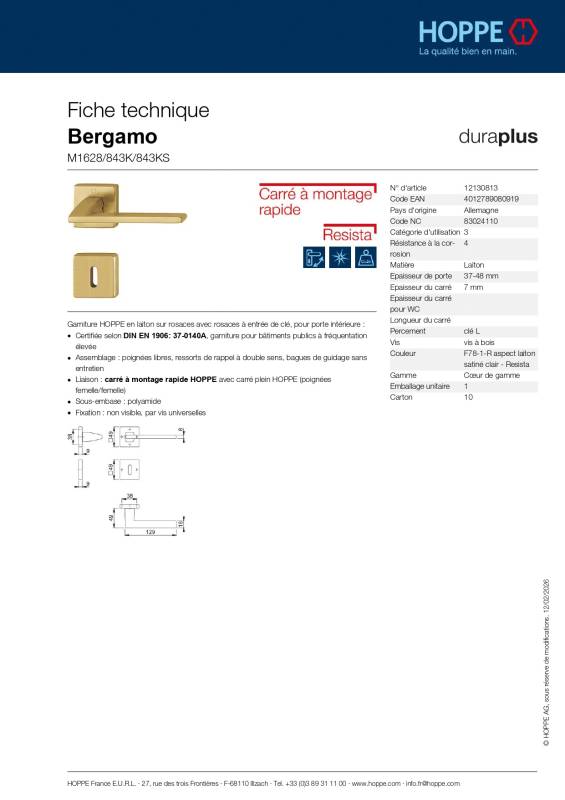 Ensemble de porte Bergamo M1628/843K/843KS