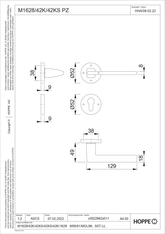 Ensemble de porte Bergamo M1628/42K/42KS