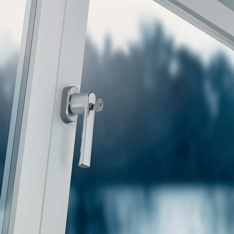 Poignée de fenêtre à clé Hamburg 0700S/UD9020 SecuForte® - HOPPE