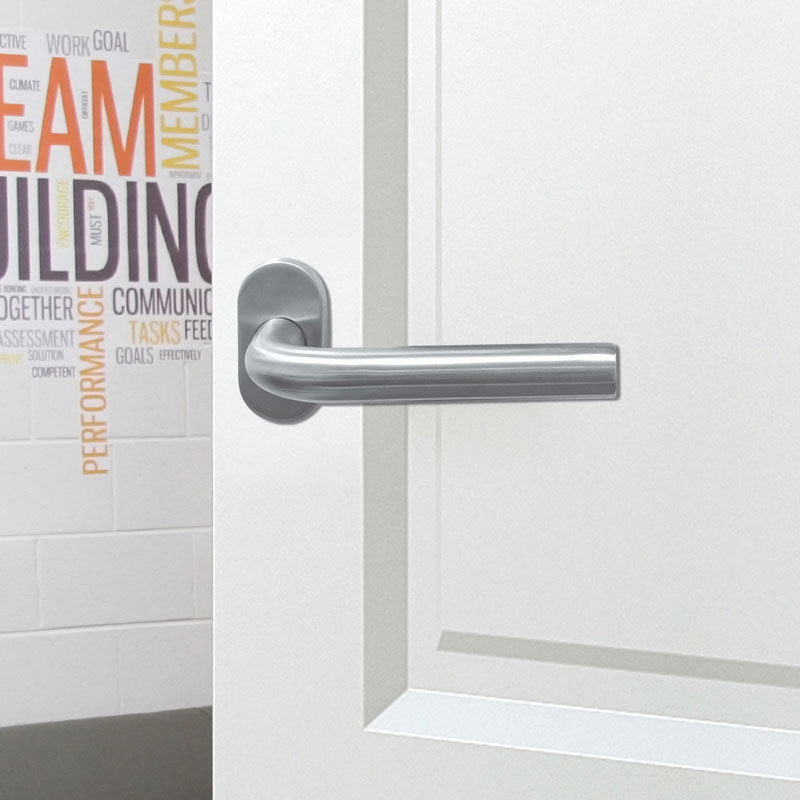 Ensemble de porte Tubular L sur rosace ovale