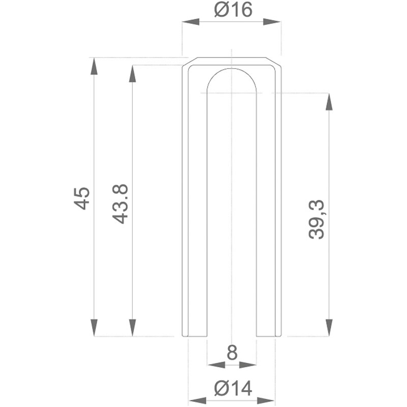 Cache fiche nylon bout plat design d.16 (pour exacta et fiches 14mm)