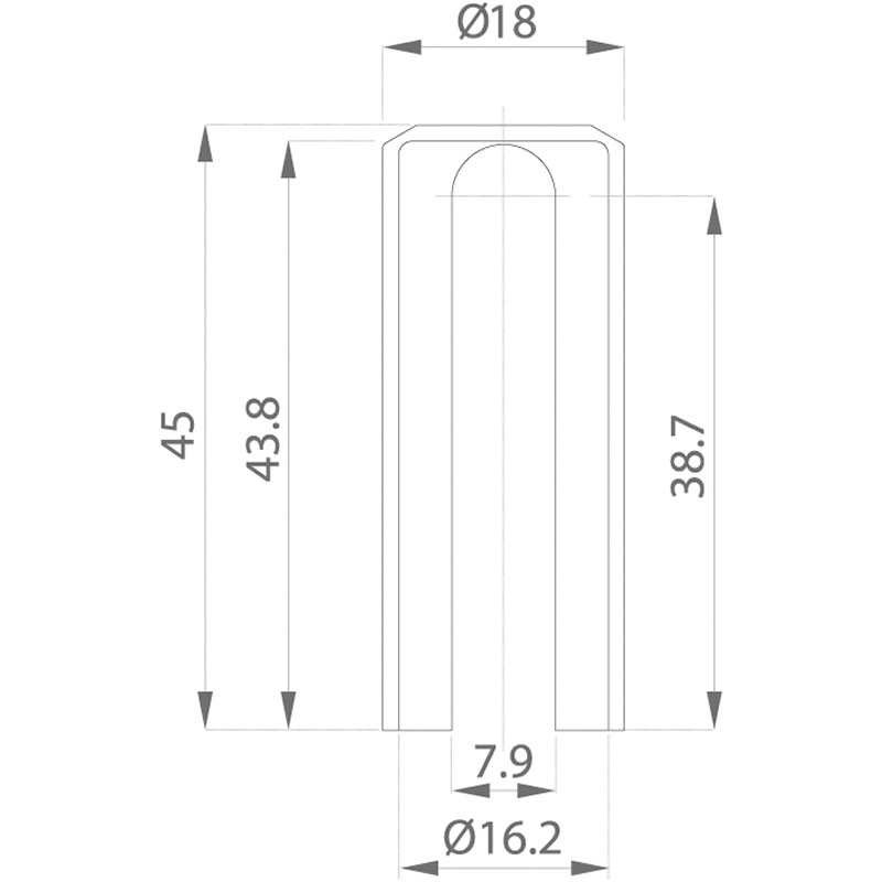 Cache fiche nylon bout plat design D.18 (pour exacta et bixacta 16mm)