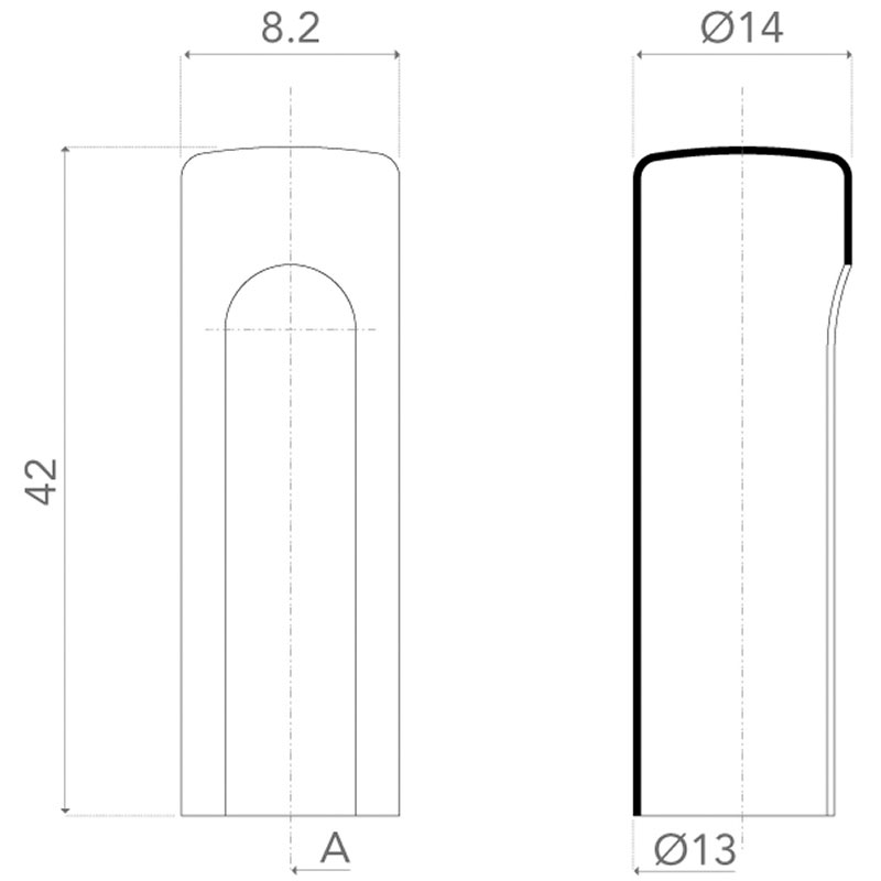 Cache fiche alu bout plat Design pour exacta d.13